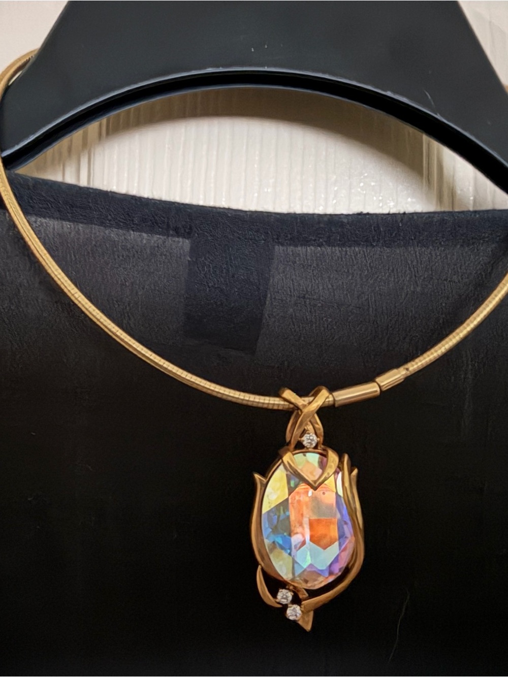 Gold-Tone Aurora Crystal Pendant Necklace - Women Jewelry